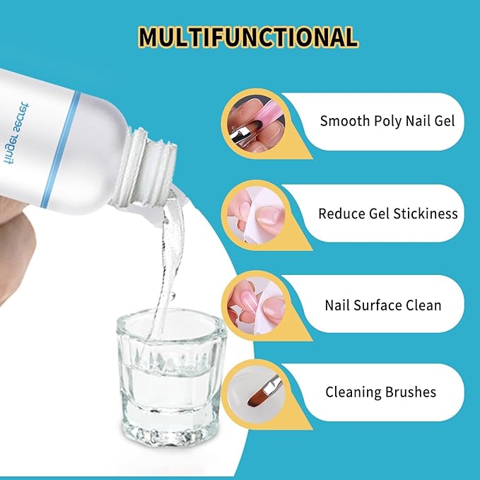 BEVINAS Nail Polish Remover Kit Nail Polish Remover & Slip Solution Polish Remover for Nails Slip Solution for Poly Gel Nails with Glass Cup Nail Cleaning pads