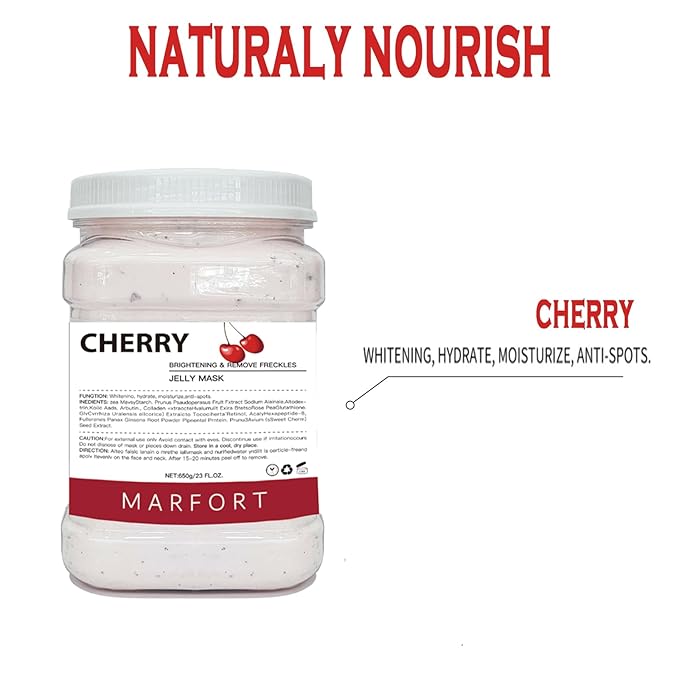 Jelly Mask for Facials Peel-Off Powder Hydrojelly Mask Peel Off Face Masks SkinCare Combination with Professional Skincare Spa Moisturizing & Hydrating 23 Fl Oz (Cherry)