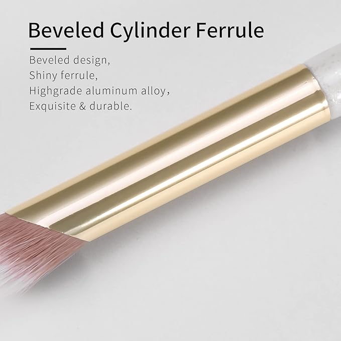Small Nose Contour Brush, Angled Concealer Brush, Under Eye Concealer Makeup Brush - White