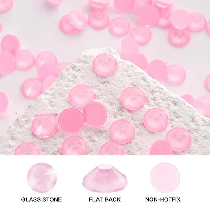 Novani 3000 Pieces Flatback Rhinestones Glass Round Gems Mocha Rose Crystals for Nail Art DIY Crafts Clothes Shoes,SS8,2.3-2.5mm