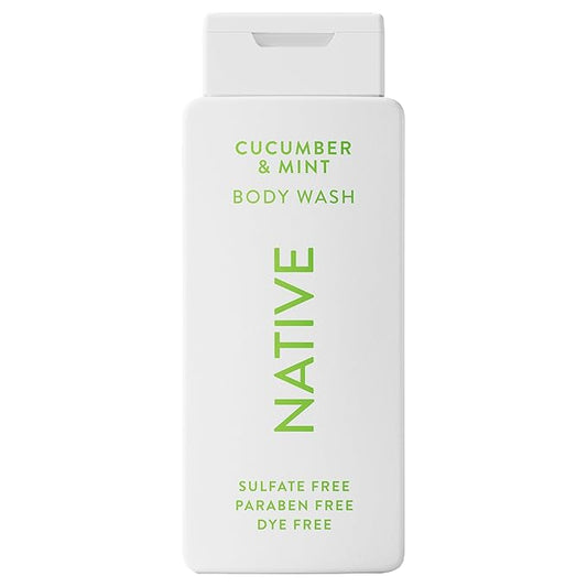 Native Body Wash Contains Naturally Derived Ingredients | For Women & Men, Sulfate, Paraben, & Dye Free Leaving Skin Soft and Hydrated | Cucumber & Mint 18 oz