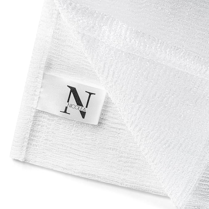 NICOLEA Premium Skincare Cleansing Set for Face & Body – 5 Bamboo Facial Cloths, 2 Microfiber Makeup Remover Cloths & 36” Exfoliating Body Towel – Premium Skincare & Self-Care Gift Set for Women