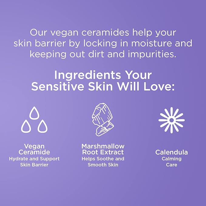 Pacifica Face Wash for Sensitive Skin Facial Cleanser Vegan Ceramide Barrier Repair Extra Gentle for Daily Fragrance Free for Sensitive Skin, Clean Beauty, Vegan & Cruelty-Free Dermatologist Tested