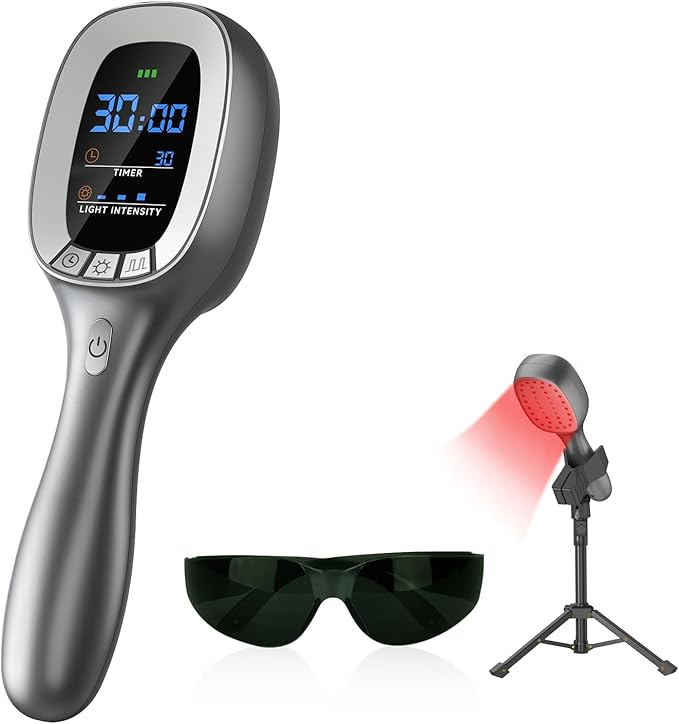 Cold Red Light Therapy Device – Dual Wavelength 4×808nm & 34×650nm Red Light Therapy Wand – Handheld Infrared Light Therapy for Body, Knee, Shoulder, Back, Muscles, Joints and Pets