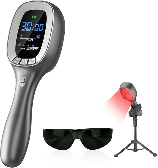 Cold Red Light Therapy Device – Dual Wavelength 4×808nm & 34×650nm Red Light Therapy Wand – Handheld Infrared Light Therapy for Body, Knee, Shoulder, Back, Muscles, Joints and Pets