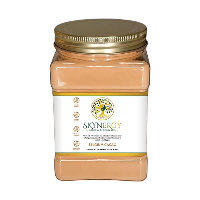 Belgium Cacao Jelly Mask - Professional Grade Peel Off Hydro Glo Face Mask for Hydration, Soothing Skin & Radiant Glow - Suitable for All Skin Types, Vajafacial Jelly Mask | 12 Applications (30 fl oz)