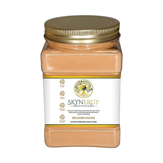 Belgium Cacao Jelly Mask - Professional Grade Peel Off Hydro Glo Face Mask for Hydration, Soothing Skin & Radiant Glow - Suitable for All Skin Types, Vajafacial Jelly Mask | 12 Applications (30 fl oz)