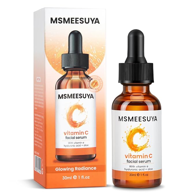 Vitamin C Serum for Face 2-Pack, Brightening Facial Serum with Hyaluronic Acid & Vitamin E, Helps Improve Dark Spots, Uneven Tone, Fine Lines & Wrinkles, 1 Fl Oz Each