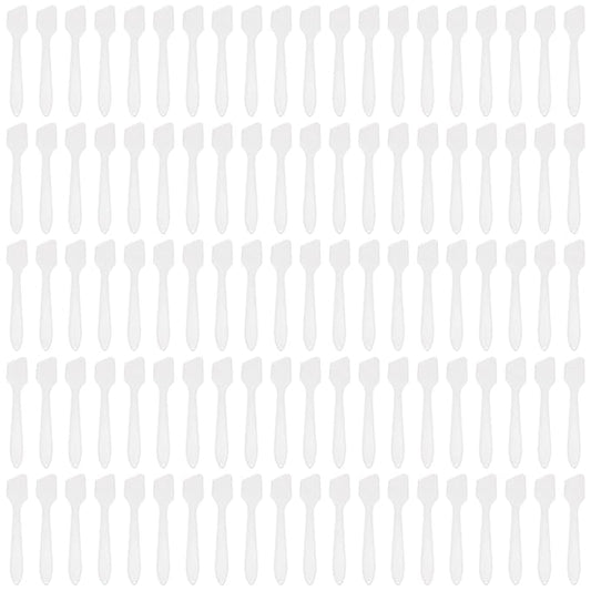 SumDirect Mini Spatula 500 PCS Face Spatula Cosmetic Spatula Frosted Clear Disposable Plastic Makeup Spatulas Mini