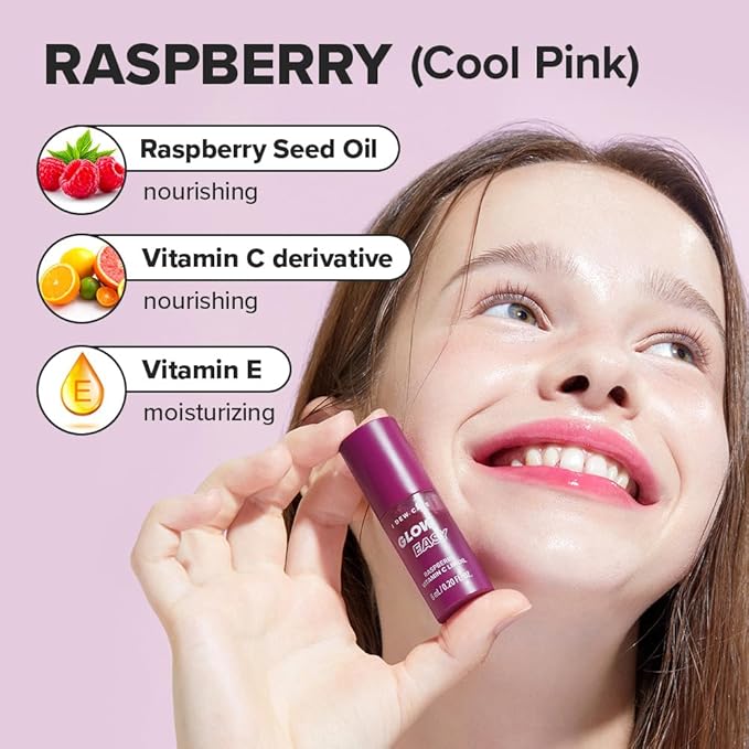 I DEW CARE Lip Gloss - Glow Easy Raspberry | Jojoba Seed Oil, Vitamin C, Pigmented Glossy Stain, Hydrating, Korean Makeup, Pink Color, Moisturizing, Nourishing, 0.20 FL Oz