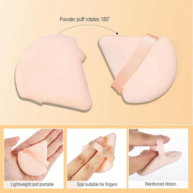 6 Pieces Triangle Powder Puff Soft Makeup Sponge Make Puff for Face Powder Cosmetic Foundation Sponge Makeup Tool Valentines Day Galentines Day Gifts for Women (Flesh)