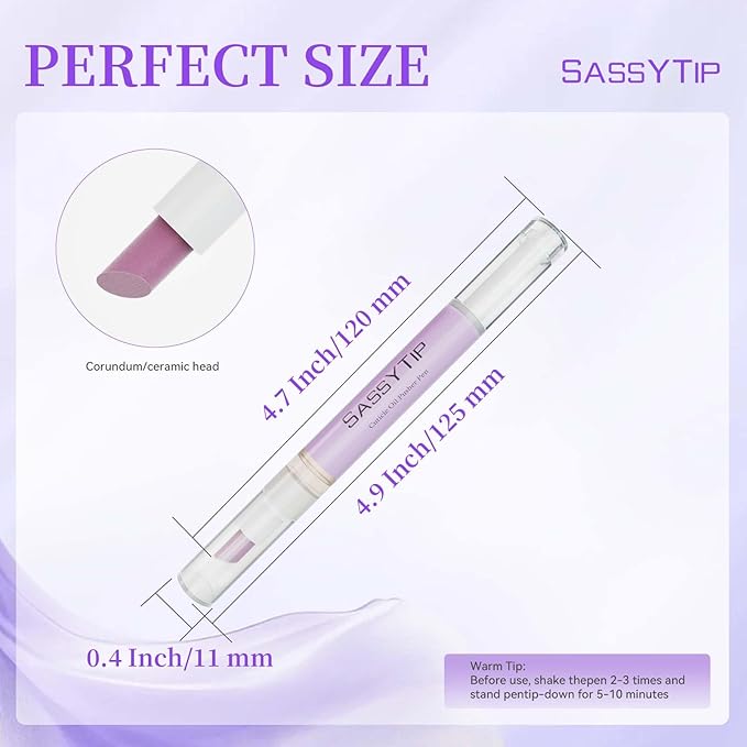 SASSYTIP Cuticle Pusher Oil Pen - Cuticle Remover & Nail Oil Pen with Rose & Lavender Scents, Portable Nail Care Pen for Work & Travel, Moisturizes & Strengthens Dry Cuticles (Lavender)