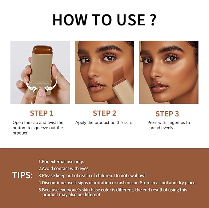 2 Pcs Foundation Stick Beauty Balm Serum Boosted Skin Tint Solid Tinted Moisturizing Serum Contour Stick Foundation for Women Natural Finish Makeup (#03, 0.63 OZ)