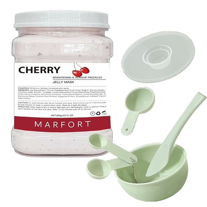 Jelly Mask for Facials Peel-Off Powder Hydrojelly Mask Peel Off Face Masks SkinCare Combination with Professional Skincare Spa Moisturizing & Hydrating 23 Fl Oz (Cherry)