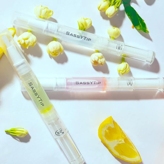 SASSYTIP Cuticle & Nail Duo: 15-Second Softening Gel + Strengthening Oil Pen with Jojoba & Vitamin E for Healthy, Manicured Nails (Lemon+Gel)
