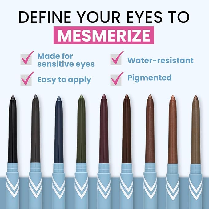 PRIME PROMETICS PrimeEyes Glide Eyeliner for Mature Women – Waterproof, Long-Stay and Mess-Proof – Gel Creme Texture, Discreet Sharpener and Effective Smudger (Golden Metallic)