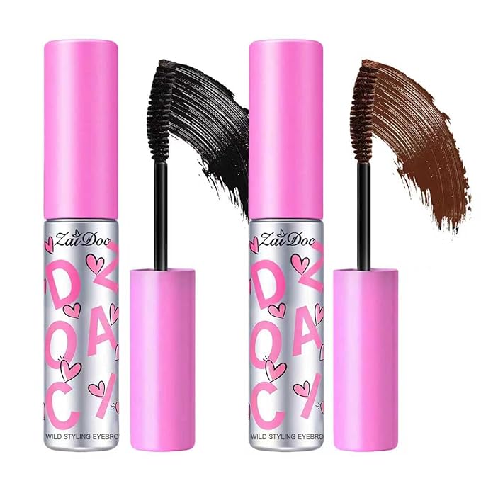 2 Packs Eyebrow Gel, Buildable, Creates Full, Voluminous-Looking Brows, Locks Hairs In Place, 24hrs for Soft Full Brows, 5g (01# 02#)