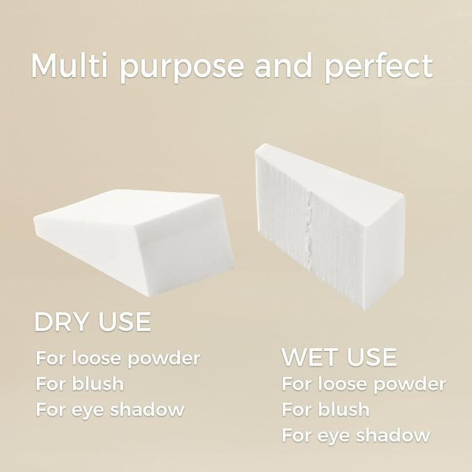 Makeup Sponges, 48 Pack of Triangle Cosmetic Wedges for Foundation & Powder Blending, Latex Free Foam Blenders, Smoothing Application for Liquid and Cream Makeup