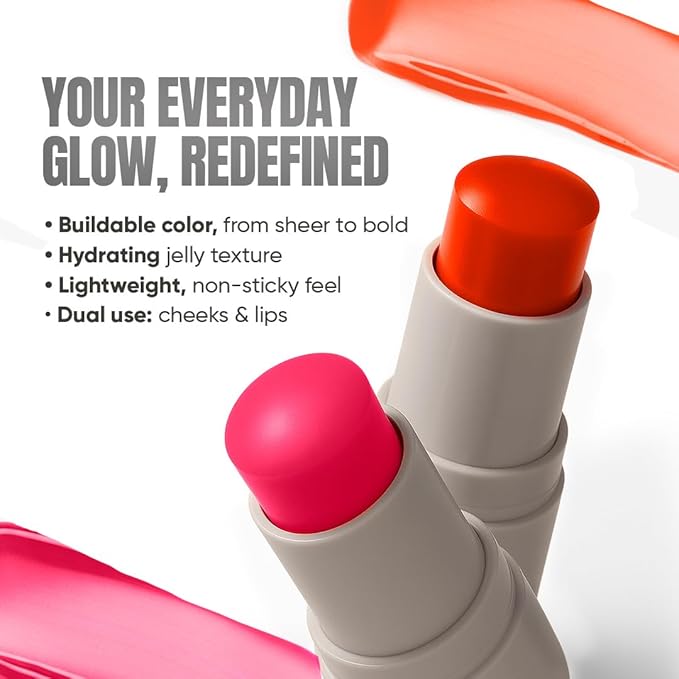 TOTEMICA Cooling Water Jelly Tint - by Ana Patricia, Dewy Hydrating Tint for Natural Color, Long-Lasting Jelly Lip Tint & Cheek Stain, Clean Beauty Tinta para Labios | 0.19 oz - Intense Red