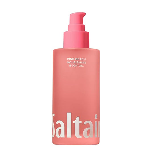 Saltair Body Oil - Luxurious Pink Beach After Shower and Bath Oil for Women and Men. Botanical, Non-Greasy, Well-Absorbing Moisturizer for Hydrating Dry Skin – 4oz Pump Bottle
