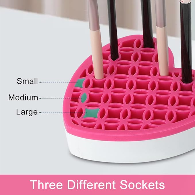 Silicone Makeup Brush Holder, Cosmetic Organizer, Pen Holder for Desk, Pencil Case, Sewing Tool, Beauty Tool, Brushes, Scissors, Toothbrush Holders (Pink)