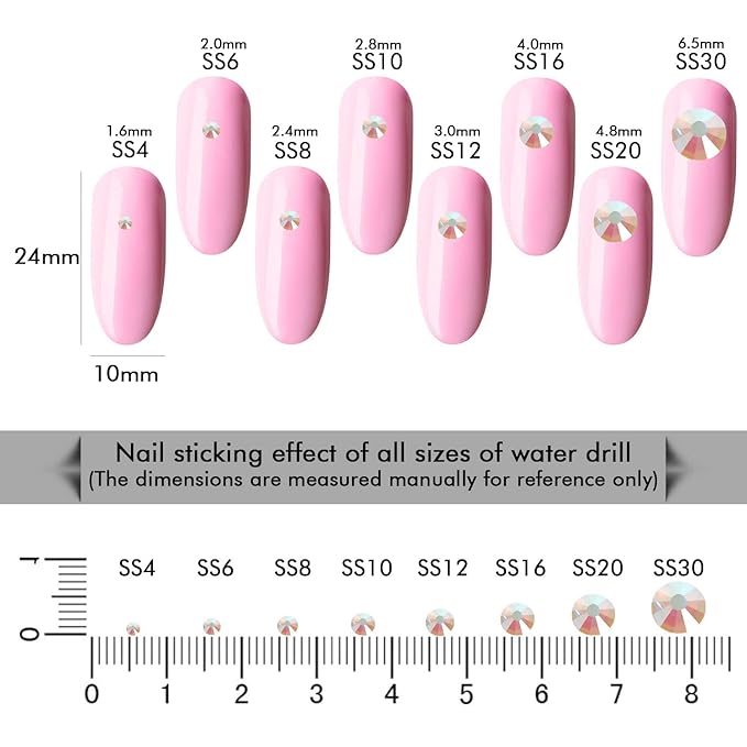 1440Pcs Transparent AB Crystal Rhinestones,Glass Flatback Rhinestones Gemstones for Nail Face Makeup Art Crafts Clothes Decoration -(SS20,4.8mm,Transparent AB)