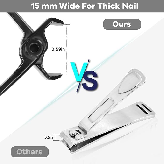 Vepkuso Toenail Clippers & Nail Clippers Set for Seniors - Heavy-Duty Long Handled Toenail Clippers for Thick Toenails, Men & Women | Hygienic Manicure Set | Gift Idea