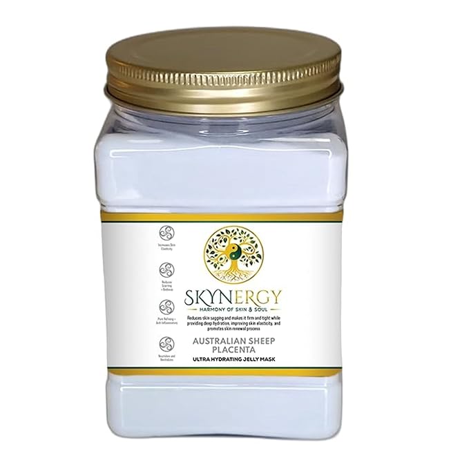 Australian Sheep Placenta Jelly Masks - Professional Grade Hydro Glo Peel Off Mask for Skin Hydration & Glow - Suitable for All Skin Types, Vajafacial Jelly Mask | 12 Applications (30 Fl Oz)