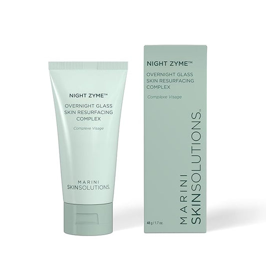 Marini SkinSolutions Night Zyme - Overnight Glass Skin Resurfacing Complex - Face Mask with Proteolytic Papaya Enzymes & Peptides - All Skin Types - Cruelty Free - Made in the USA - 1.7 oz