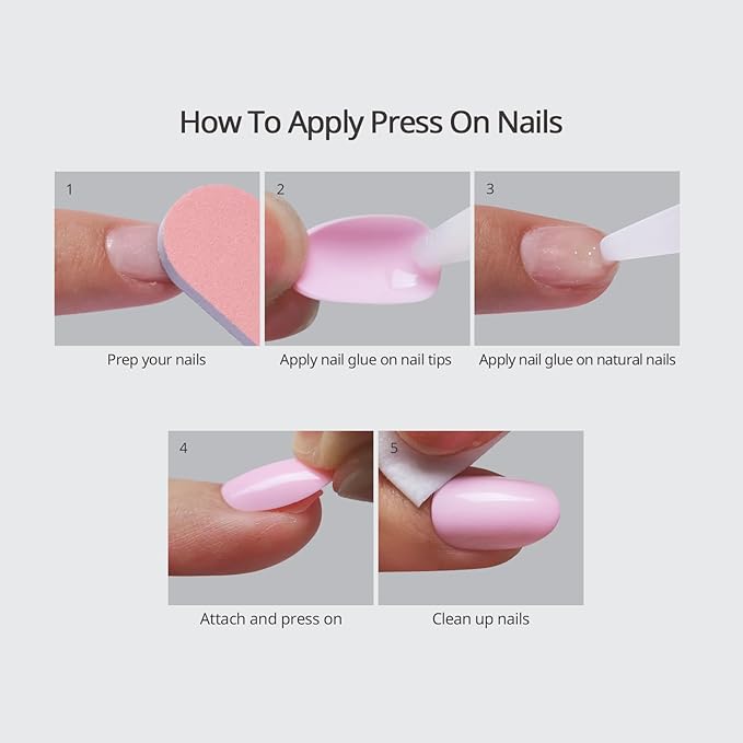 BTArtbox Press On Nails Almond - Pastel Purple Short Press On Nails with Glue for Women, Opaque Soft Gel Glue On Nails in 16 Sizes - 32 Stick On Nails Kit, Satin Memo