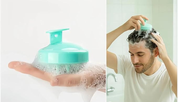 KMJILS 2-Pack Scalp Massager Shampoo Brush - Soft Silicone Exfoliating & Relaxing Head Massage Tool for Dry/Wet Hair Care - Relieves Stress, Dandruff & Itchy Scalp