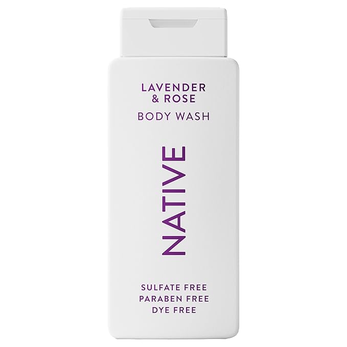 Native Body Wash Contains Naturally Derived Ingredients | For Women & Men, Sulfate, Paraben, & Dye Free Leaving Skin Soft and Hydrated | Lavender & Rose 18 oz - 2 Pk