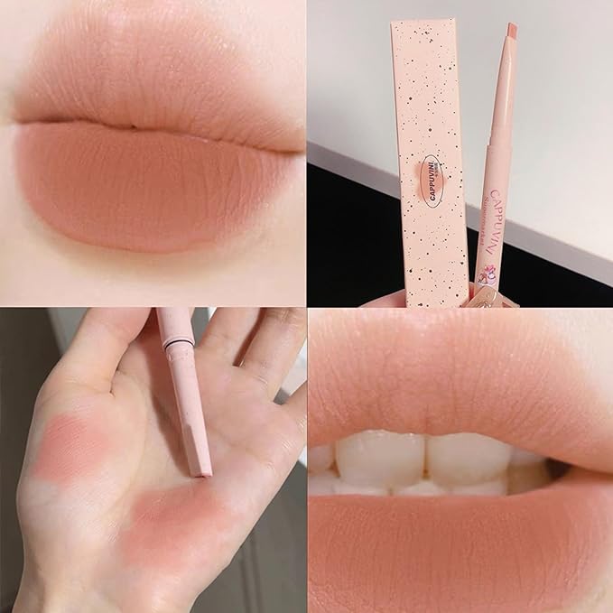 Domality 5 Colors Lip Liner Pen Set, 5pcs Nude Pink Lipstick Set, Longwear Waterproof Creamy Matte Finish Lip Pencil for Defines Perfect Lip Shape