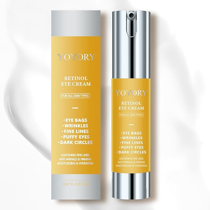 Retinol Eye Cream for Dark Circles - Rapid Under Dark Circles,Wrinkles, Eye Bags, Puffiness Remover for Women and Men, Temporary Firming & Tightening Treatment 0.66 fl oz (Gold)