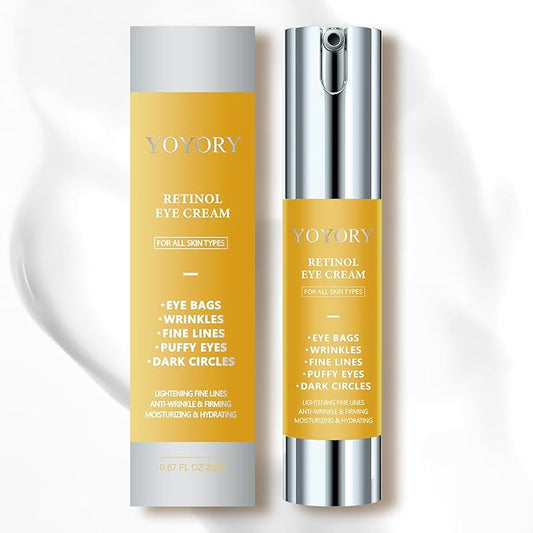 Retinol Eye Cream for Dark Circles - Rapid Under Dark Circles,Wrinkles, Eye Bags, Puffiness Remover for Women and Men, Temporary Firming & Tightening Treatment 0.66 fl oz (Gold)