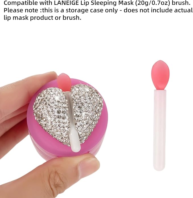 Lip Brush Holder,Lip Balm Brush Organizer Compatible with LANEIGE Lip Sleeping Mask,Silicone Sleeve Protector Cover for Lip Brushes(White & Peach)
