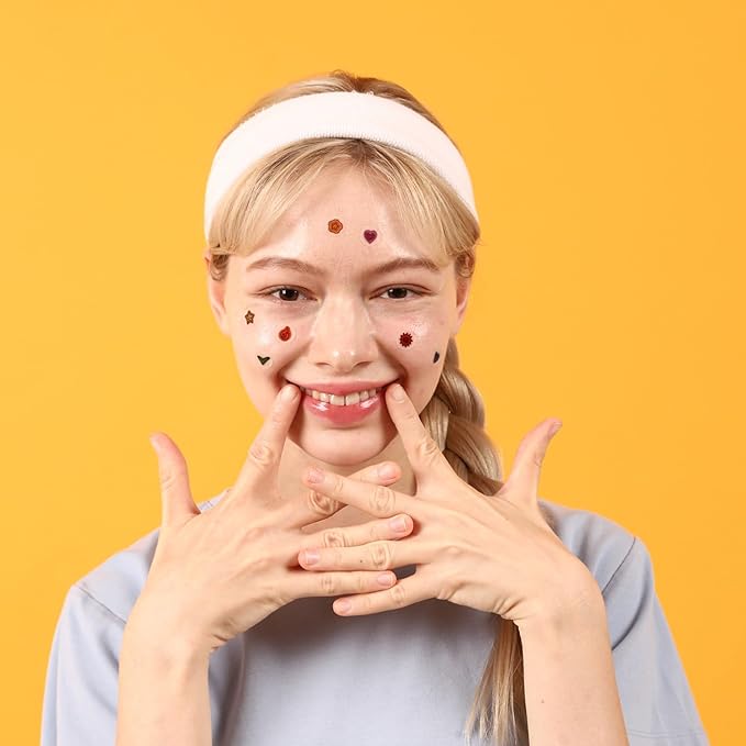 Acne Pimple Patches for Face 54 Count with Mirror Case for Day & Night Use - Hydrocolloid Pimple Pads, Emoji-Themed Blemish Dots, Clear Skin Treatment (Dog)