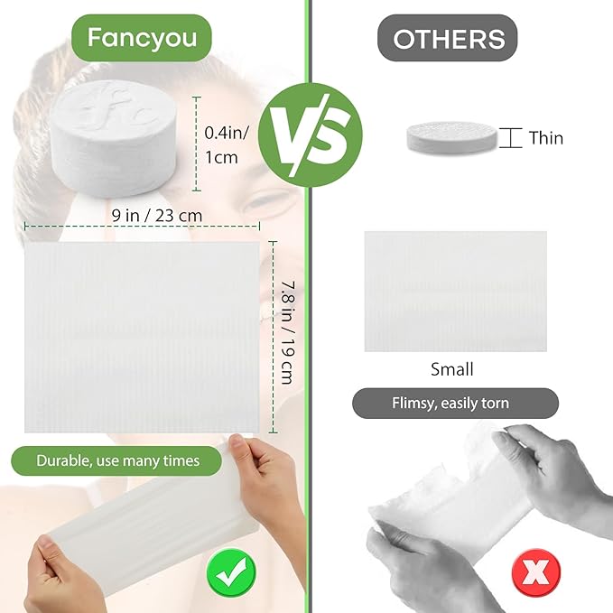 Disposable Face Towel for Travel 300 Pcs, Thicken Compressed Towels, Compact Mini Coin Tissue Eco-Friendly Clean Cotton Washcloths, Portable Facial Towels for Beauty Gym Home Use (Green)