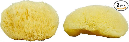 Sea Silk Sponge 2pc Kit, Hand Cut, Medium, Approx. 2-3 inches, Ideal for Cosmetic Use and Facial Cleansing