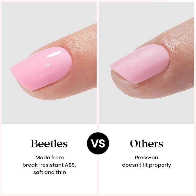 Beetles Press On Nails Kit - Prism Pop | 720Pcs 24 Colors Short Square Press On Nails | 15 Sizes Glossy Matte Glitter With Nail Glue & Nail Tabs Stickers, Fake Nails Kit Art For Women