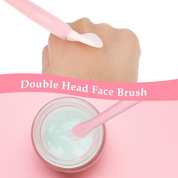 Ouligay 2PCS Silicone Face Mask Brush Applicator Soft Face Mask Applicator Face Mask Spatula Facial Mask Brush Skincare Applicator for Mud, Clay