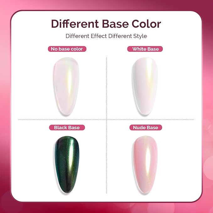 MelodySusie Chrome Nail Powder for Gel Nails, Aurora Fine Glitter Powder Mirror Effect Pigment Pearlescent Mermaid Pigment Pearl Glitter for Home DIY Salon Use