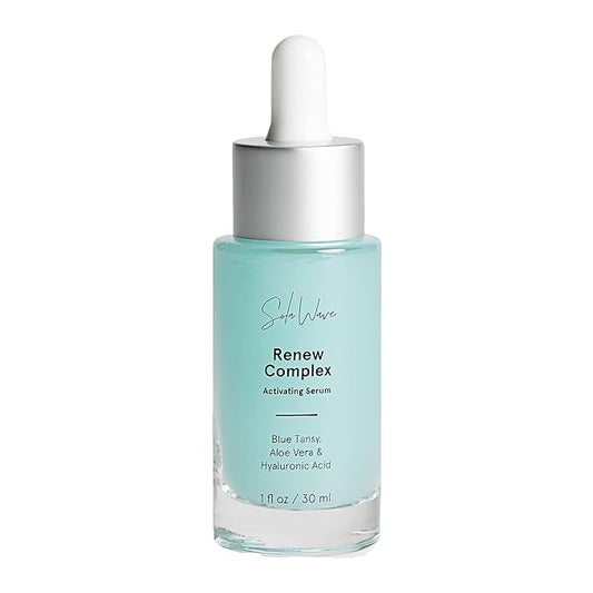 Solawave Renew Complex Red Light Therapy Activation Serum for Face & Neck | Pairs with LED Facial Wand Device | Hydrates & Plumps the Skin | Blue Tansy, Aloe Vera, Hyaluronic Acid (1 Oz)