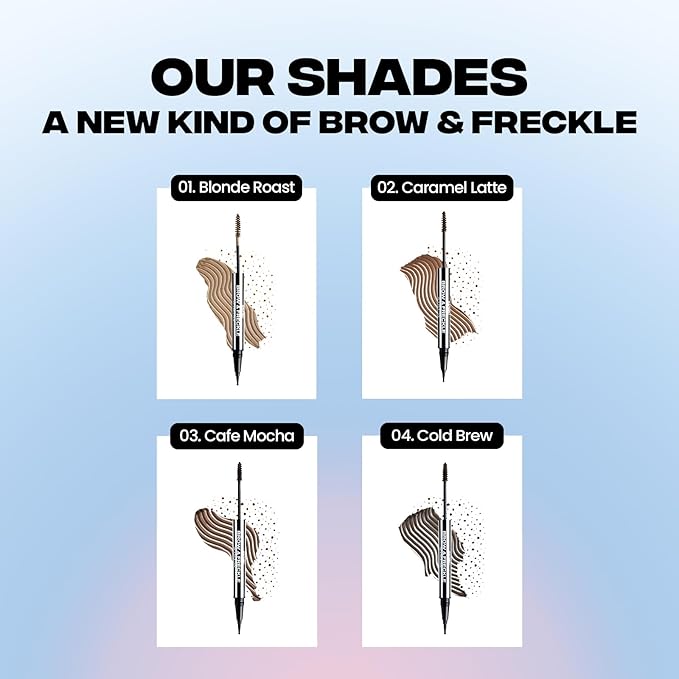 Sacheu Brow & Freckle STAY-N Tinted Eyebrow Gel & Faux Freckle Pen — 2-in-1 Longwear Water Resistant Brows Tint, Cruelty-Free & Vegan, Caramel Latte