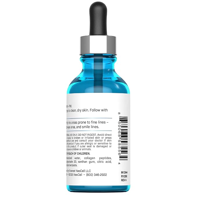 NeoCell Collagen Peptides Serum for Face | 2 fl oz | Advanced Skin Care | Targeted Fine Lines Formula | for Women and Men
