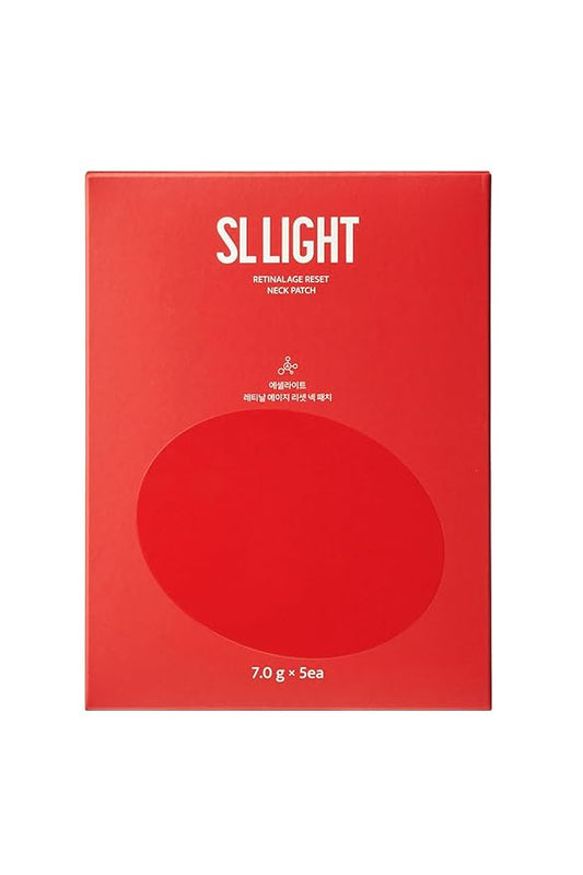 SLLIGHT Retinal Neck Patches (1 Box, 5ea) | Neck Care Mask for Smoothing & Hydrating | With Retinal, Collagen, Elastin & Hyaluronic Acid | Korean Skincare