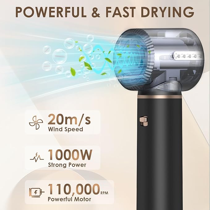 5 in 1 Blow Dryer Brush, Ionic Hair Dryer Brush Set, Detachable Hot Air Brush Air Auto Wrap Hair Styler, Powerful Hot Hair Styling Tools Set for Fast Drying, Curling, Smoothing, Straightening, 3 Temp
