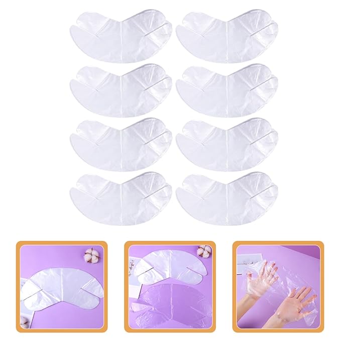 Healeved 200pcs Disposable Plastic Neck Mask Sheets Moisturizing Hydrating Spa Skin Care Patch for Salon and Home Use