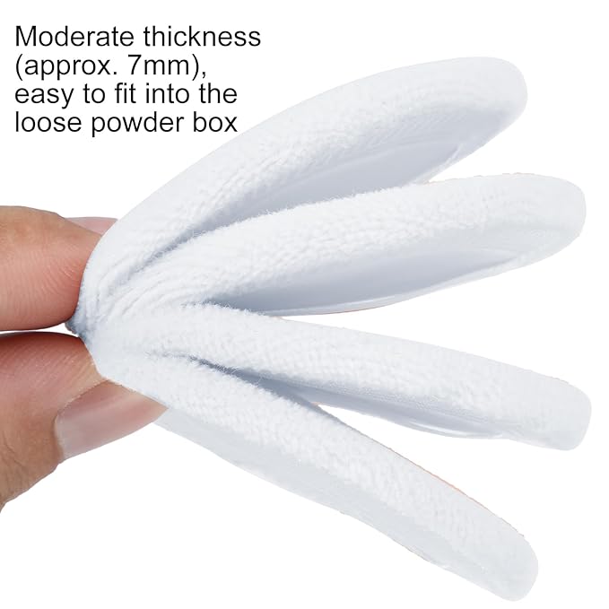 Senkary 12 Pieces Powder Puffs Cotton Round Makeup Pads Soft Face Compact Puffs for Loose Setting Pressed Powder, 2.36 Inch (White)