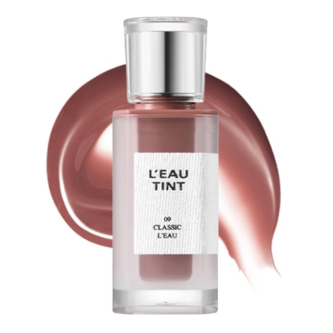 BBIA L’EAU Tint – Glossy & Glow Lip Stain Watery Lip Tint Non-Sticky High Shine Finish Long-lasting Moisturizing Lightweight Natural Daily Use Vegan Korean Makeup (09 CLASSIC L'EAU)